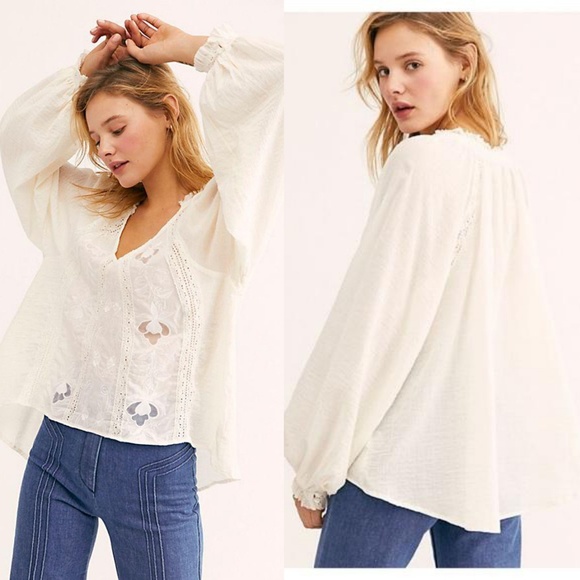 Free People Tops - NWT Free People Sivan Embroidered Blouse